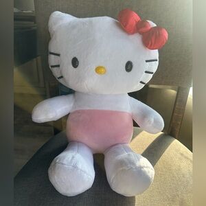 Build-A-Bear White and Pink Kitty Plush with Red Bow
